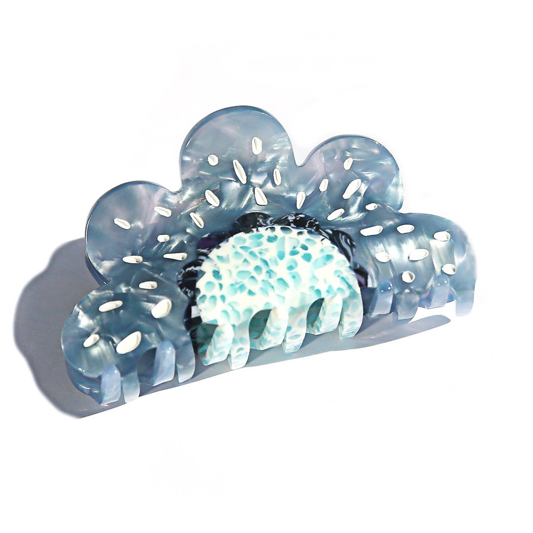 Kingston Jewellery - Wholesale Hair Clip - Women's - Blue Flower Claw1