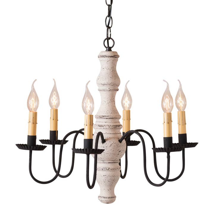Candelabro Americana de 6 braços Gettysburg Woodspun por atacado de Irvin's Tinware