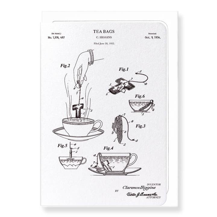 PATENT OP THEEZAKJES (1934): Wenskaart voor wholesale door Ezen Trade