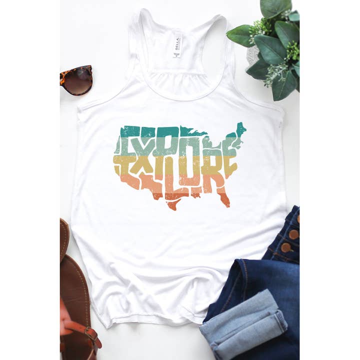 Esplora il serbatoio Flowy Graphic Shape per la vendita all'ingrosso da parte di Kissed Apparel