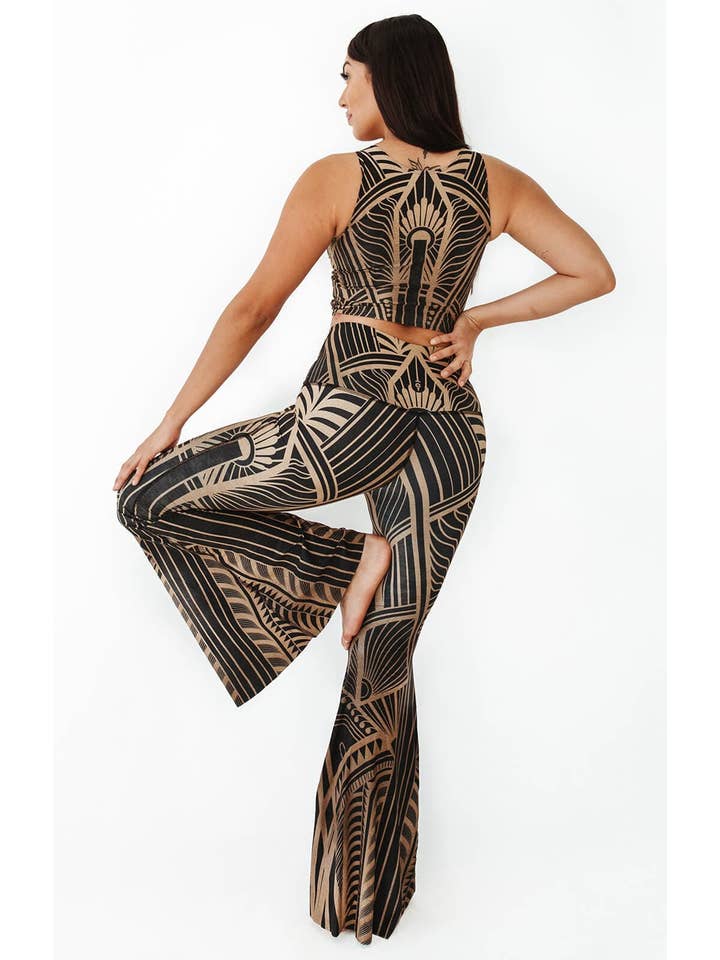 Yoga Democracy - Wholesale Pants - Women's - Elegant Empire Printed Bell Bottoms2