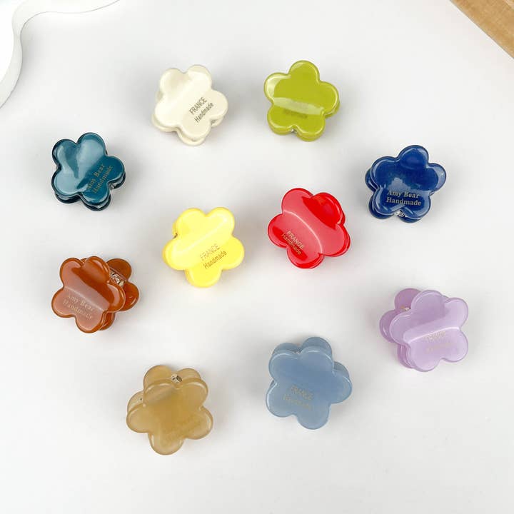 Mini massivt blommigt hårkloklämma för wholesale av mildstyles