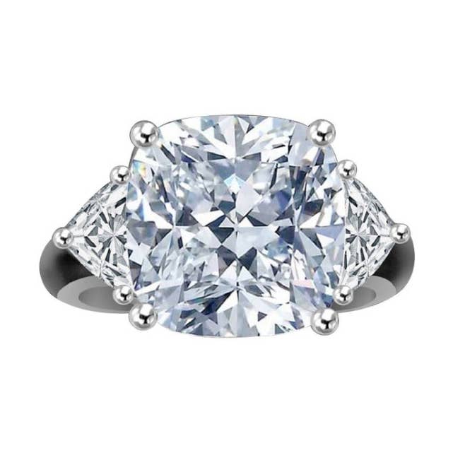 10CT Cushion Diamond Veneer Cubic Zirconia Ring. 635R71199 for wholesale by Diamond Veneer Travel Jewelry