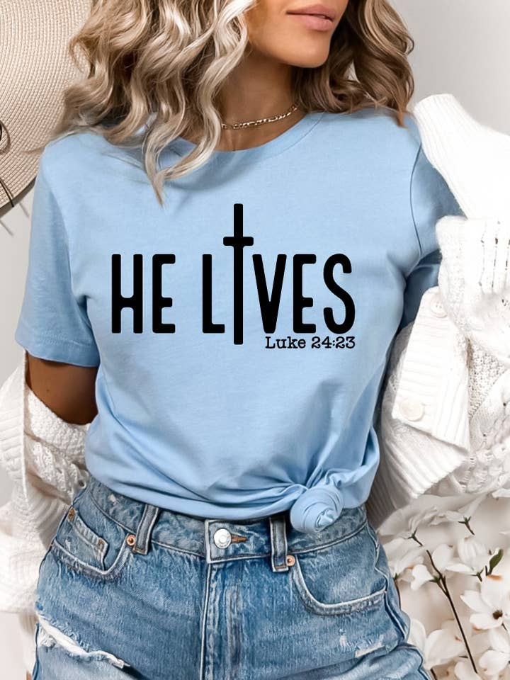 He Lives for wholesale by Simply Faith Boutique