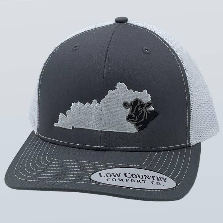 Kentucky Cow Charcoal/White Hat for wholesale by Riverbed Threads