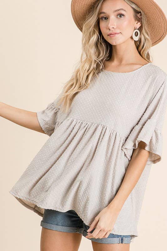 lovely melody – wholesale Tunic – Women’s – LMT1519-Belle's Swiss Polka Dot Baby Doll Tunic4