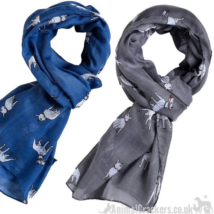 English Bull Terrier Blue or Grey Scarf Sarong dog lover gift stocking filler for wholesale by Animal Crackers