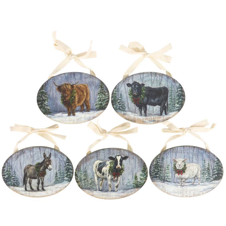 Primitives by Kathy - Wholesale Ornament - Snowy Animals Ornament Set