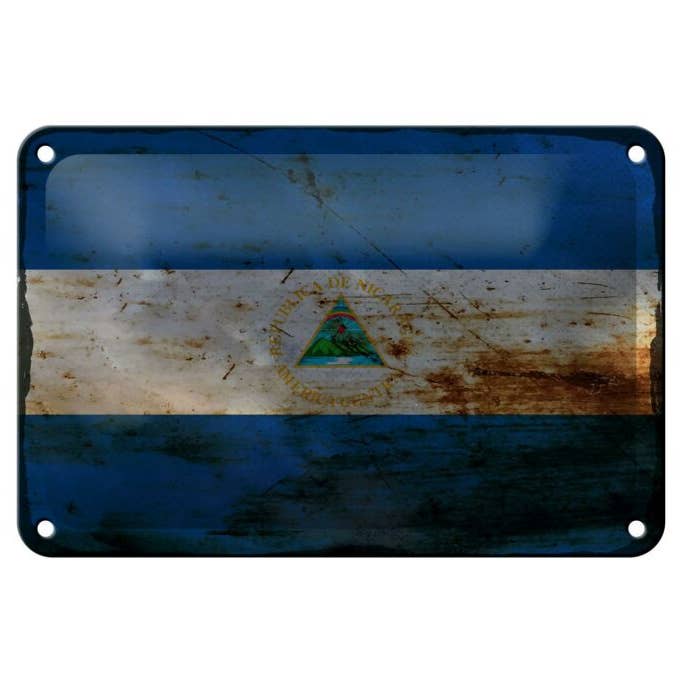 Femer - Wholesale Sign - Nicaragua flag 18x12 cm Nicaragua rust decorative sign0