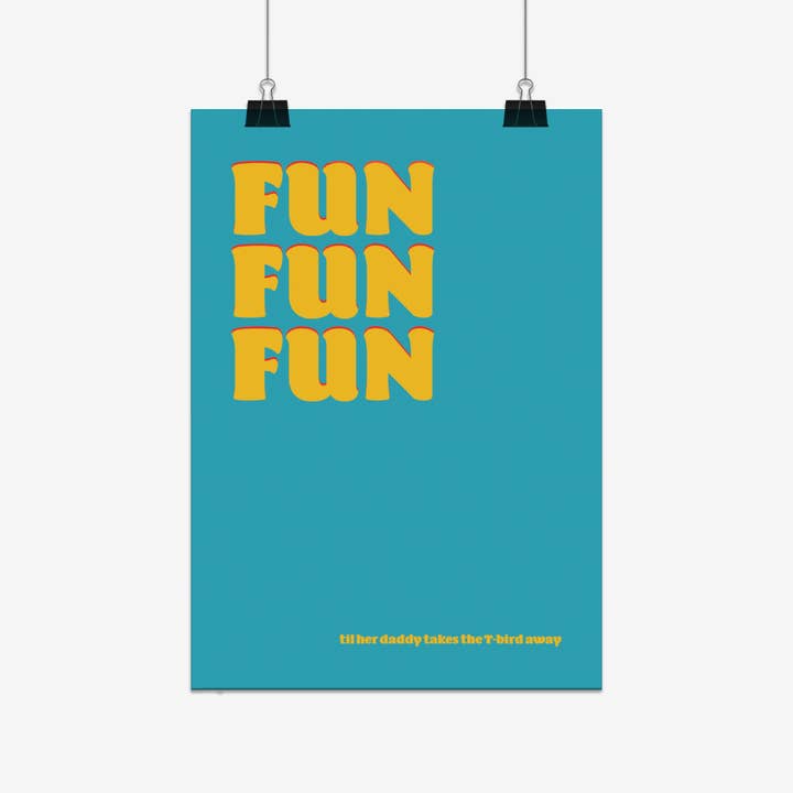 Fun Fun Fun - Beach Boys Print for wholesale by Typhoon Studios