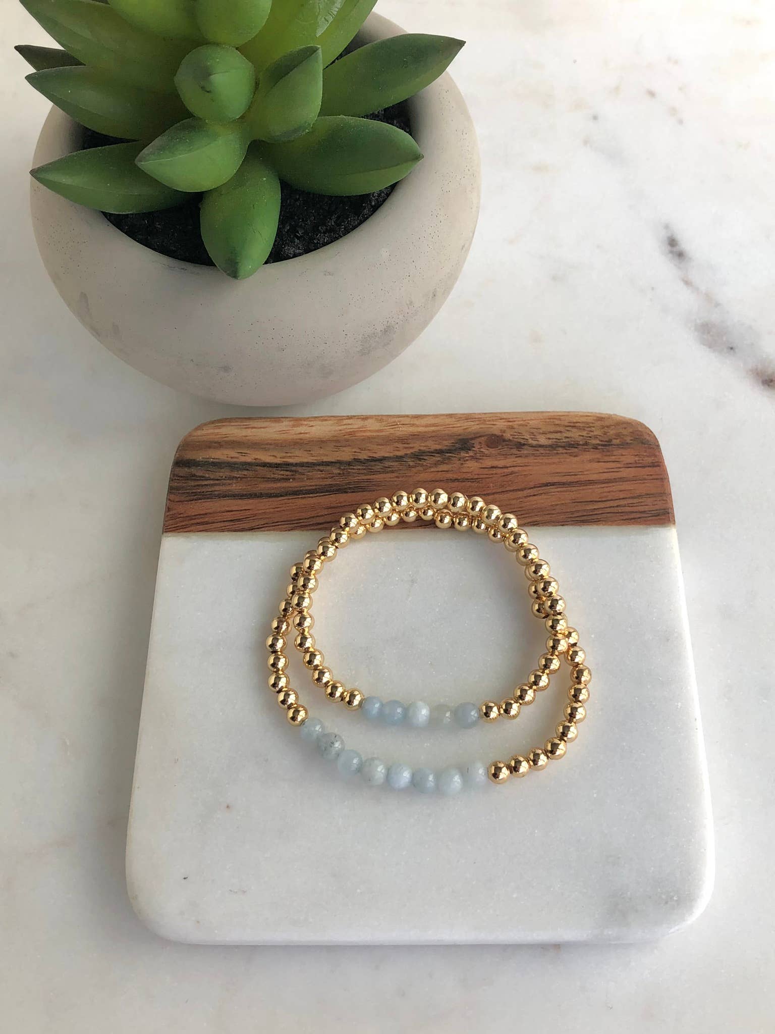 Simply Stated NY - Venta al por mayor Juegos de joyas - Set de pulseras a juego de madre e hija con piedras preciosas y oro8