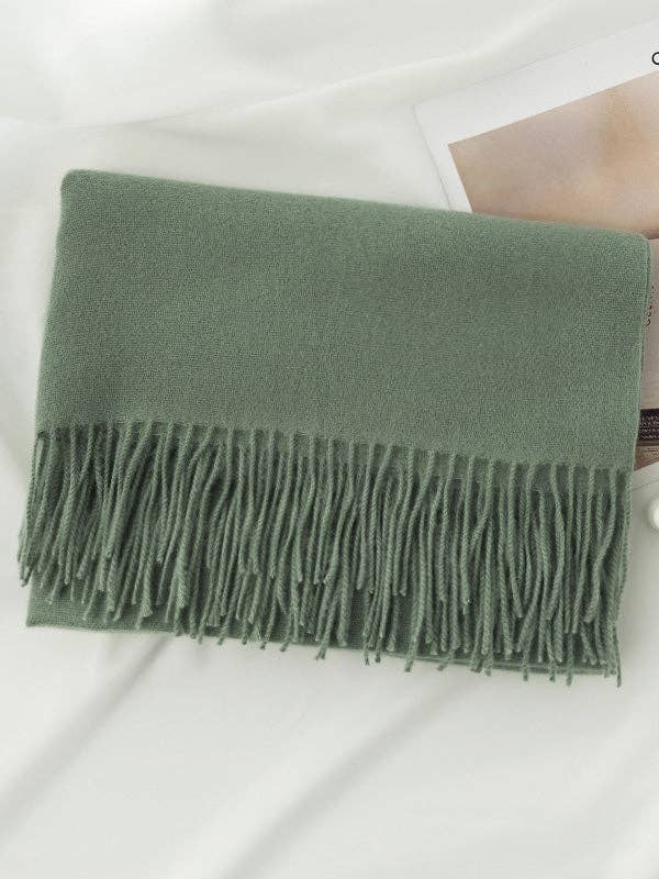 VividLux – wholesale Scarf – Women's – Keep Warm Solid Color Tasseled Shawl&Scarf9