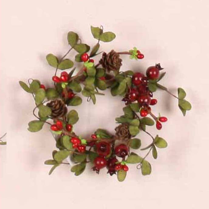 Rustic 2.5" Artificial Candle Ring Wreath Home Decor for wholesale by Tellon Investment & Trade