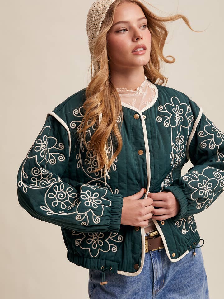 Embroidered Quilted Western Jacket LJ0260 for wholesale by Listicle