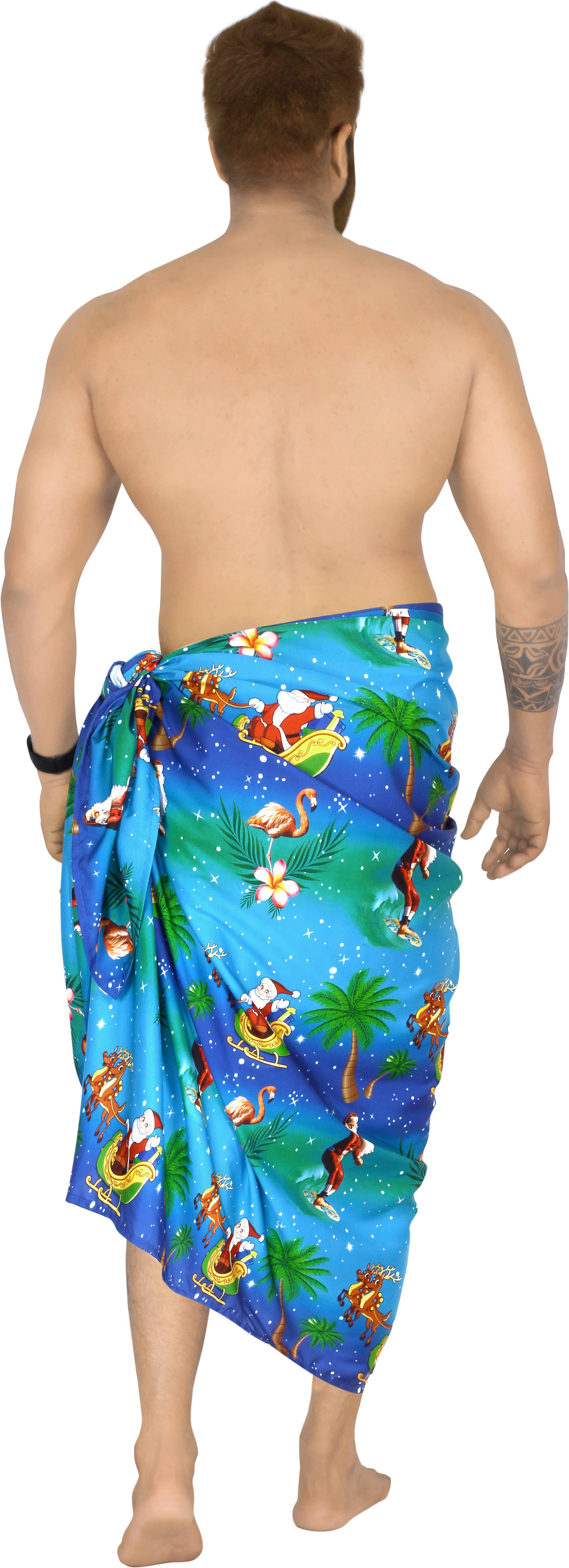 Blue LA LEELA MenVacation Sarong Pareo Wrap One Size Blue-C72 for wholesale on Faire2
