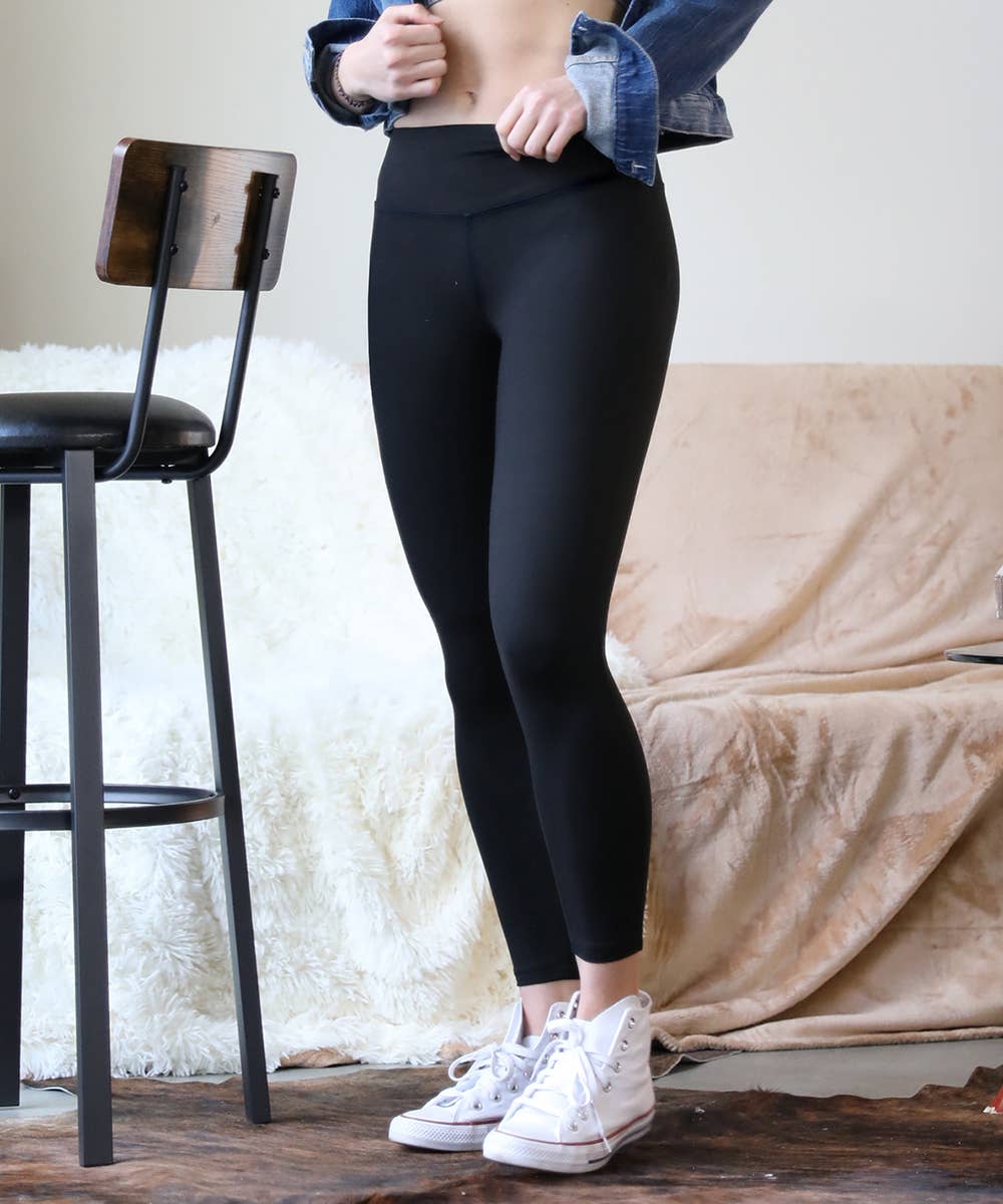 42POPS - Wholesale Athletic/Lounge Leggings - Women's - .....1007 Microfiber Wide Waistband Leggings SI-247121