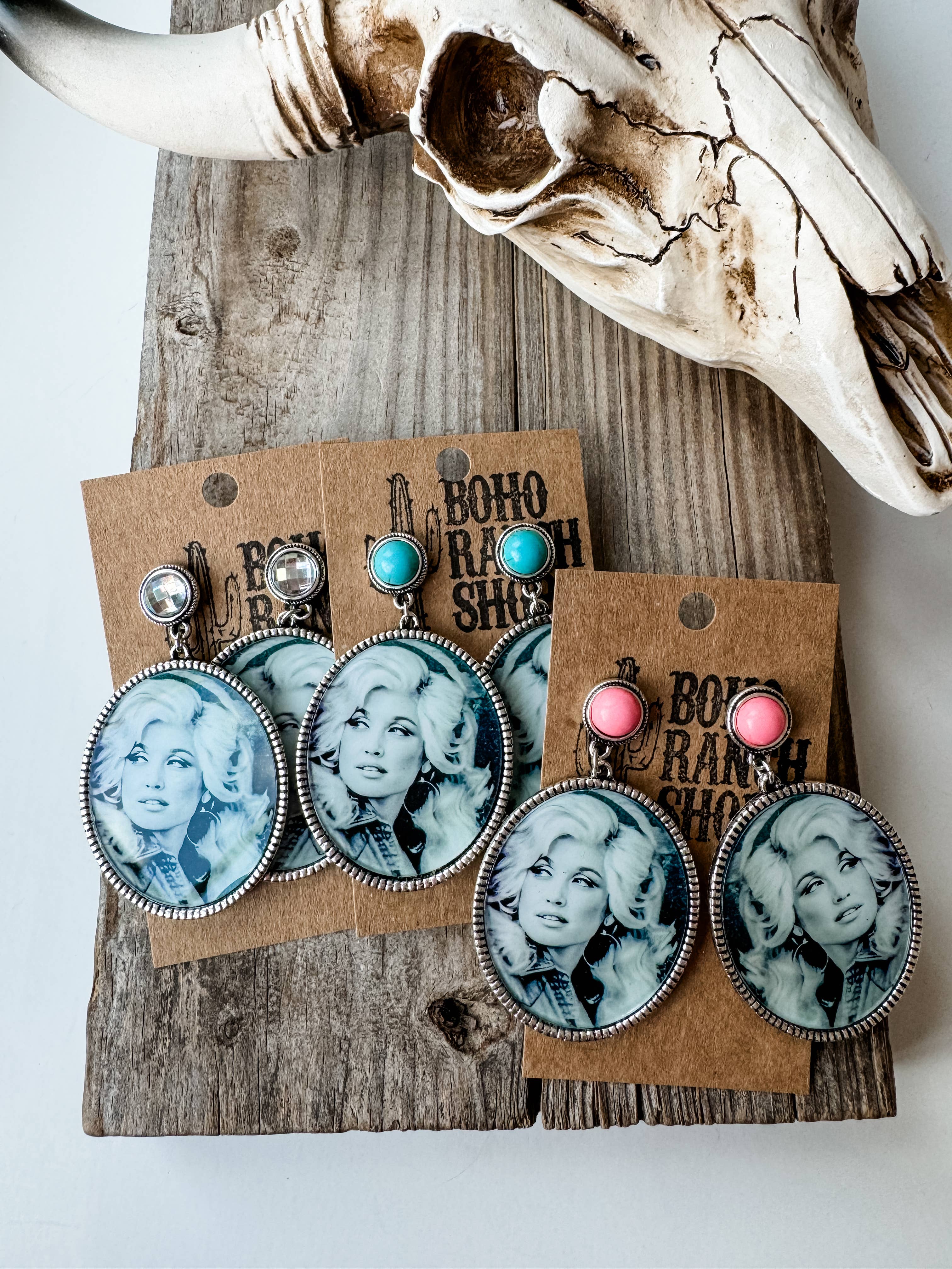 Boho Ranch Shop - Wholesale Dangle Earrings - Western Queen Dolly Printed Dangle Earrings4