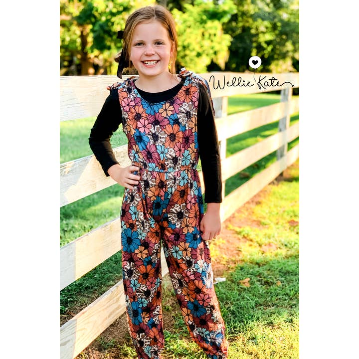 Harvest Flowers Overalls by Wellie Kate for wholesale by Wellington Design Co.