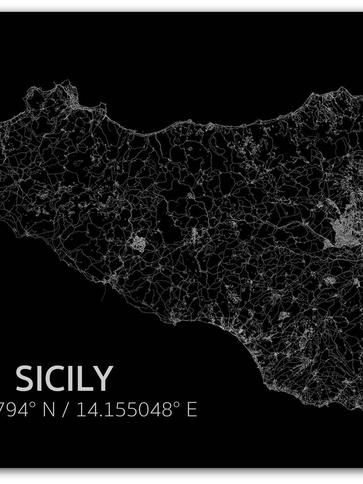 Citymap Sicily | Aluminum wall decoration for engroshandel hos Brandthout.