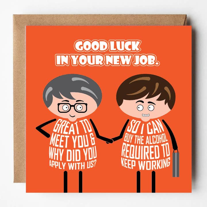 Lycka till med det nya jobbet | Roligt vardagskort | Grattis för wholesale av VERSED AID