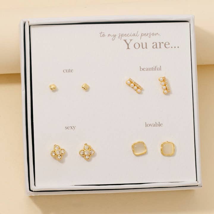 Guldbelagte blandede kløver ørestikker sæt for engroshandel hos Anarchy Street