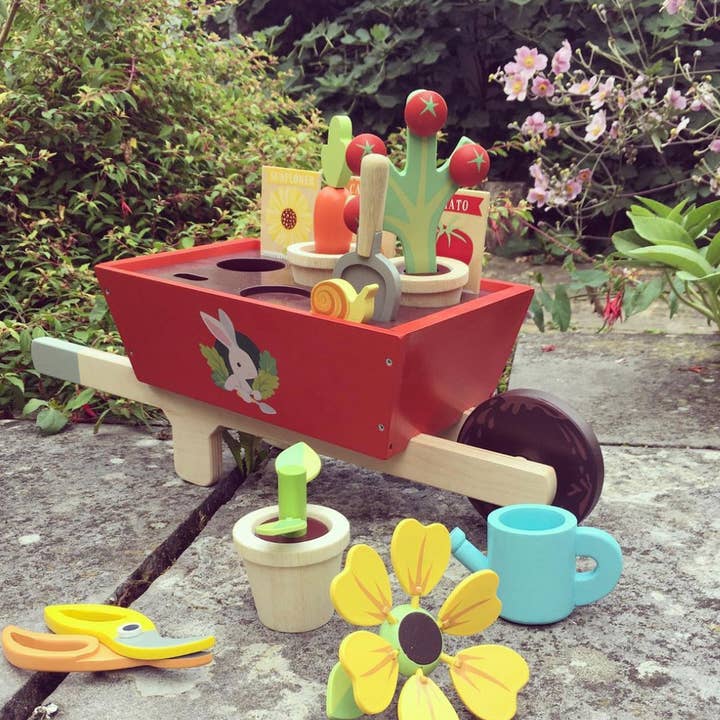 ThreadBear Design UK/EU – wholesale Wood toy – Child – Garden Wheelbarrow Set10
