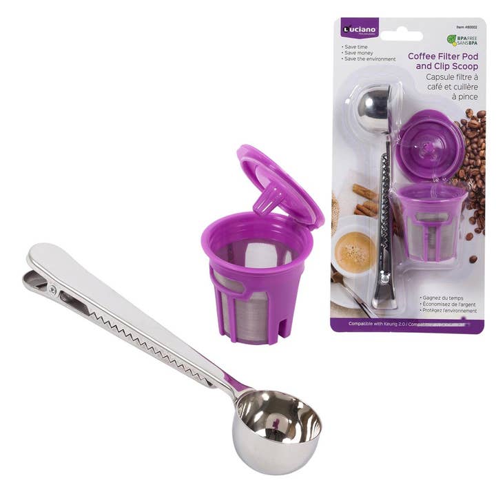 Luciano Coffee Filter Pod and Clip Scoop for wholesale by Luciano Gourmet