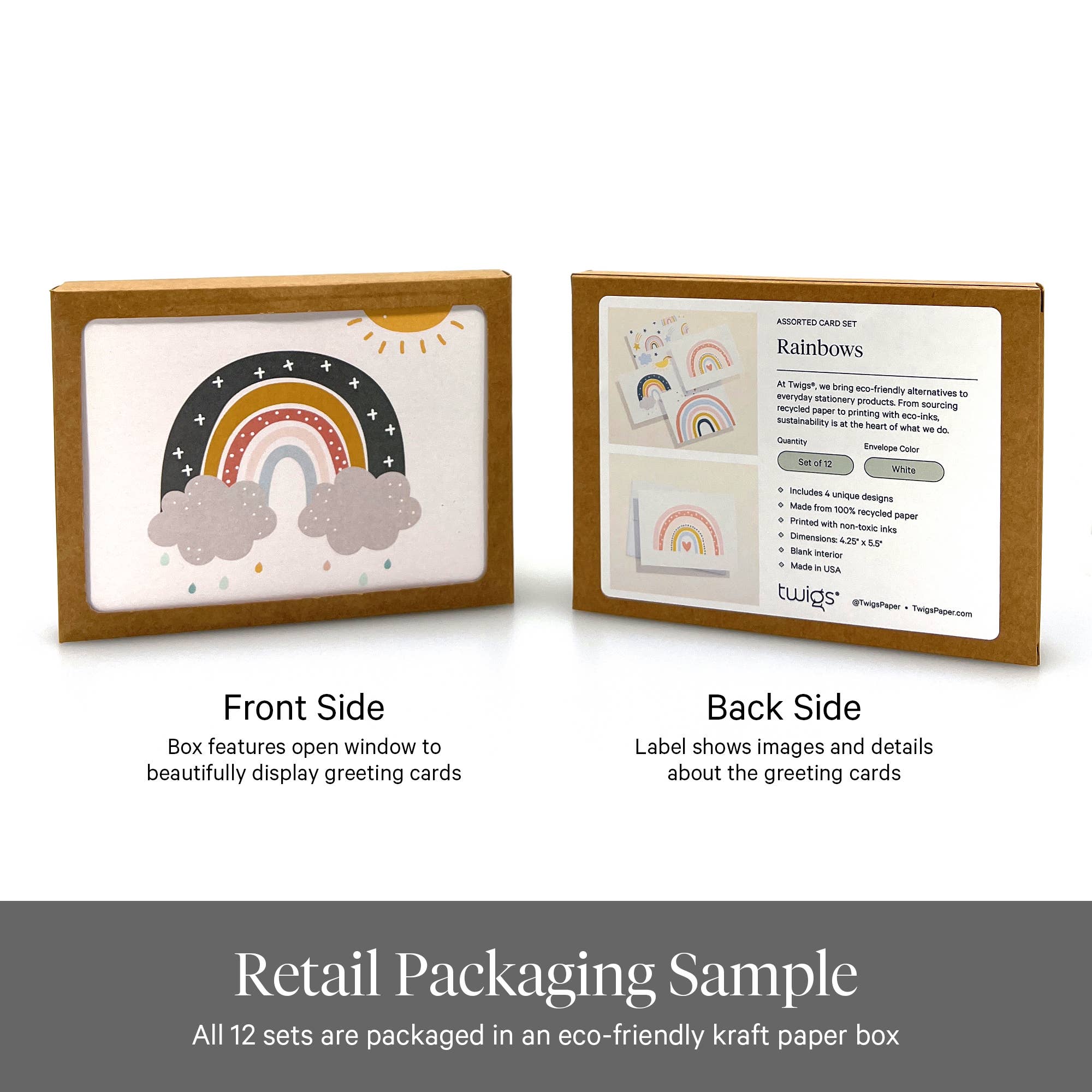 Twigs Paper - Wholesale Stationery/Notecard Set - Rainbow Greeting Card Set | Assorted Notecards2