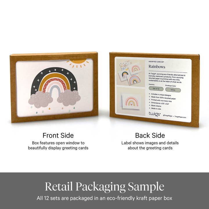 Twigs Paper - Wholesale Stationery/Notecard Set - Rainbow Greeting Card Set | Assorted Notecards2