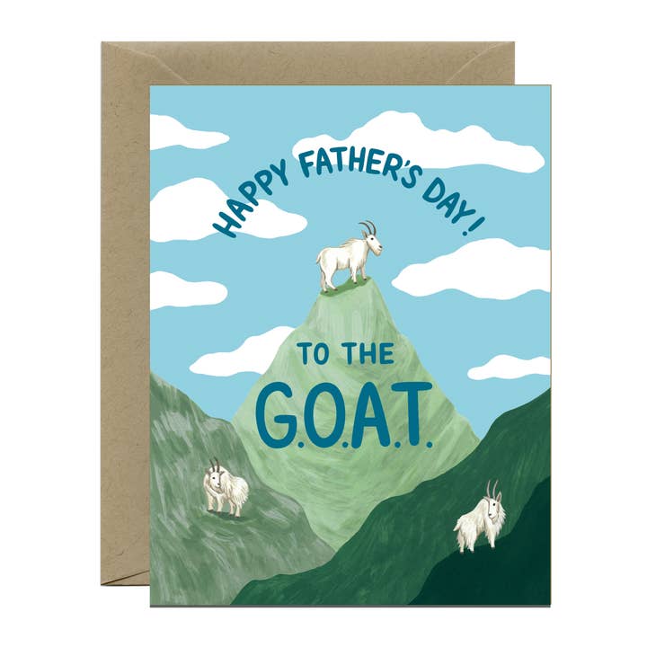Yeppie Paper - Wholesale Father's Day Card - Mountain Goat Greatest of All Time G.O.A.T Father's Day Card
