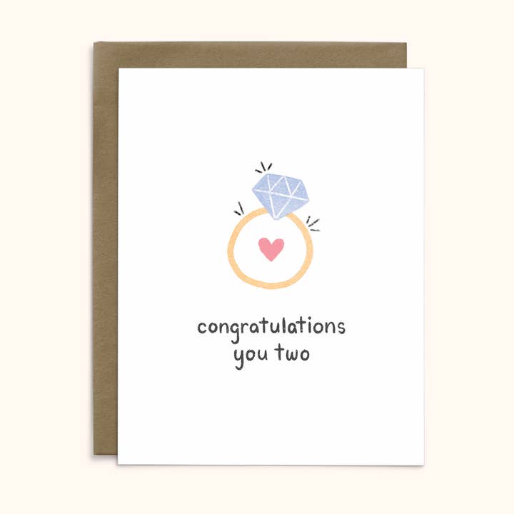 Congratulations You Two Card for wholesale by Katie Pea Studio