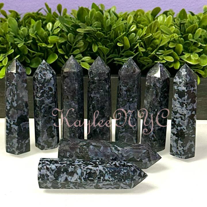 KayleeNYC - Wholesale Spiritual Stone/Crystal - 2 Lb Natural Indigo Gabbro Aka Merlinite Obelisk Tower