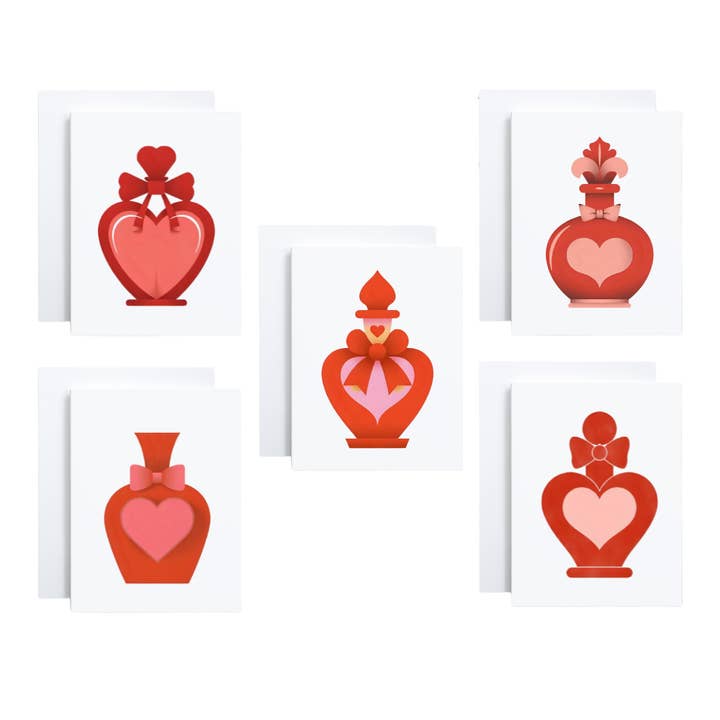 Coffret de Cartes de Vœux Potion d'Amour Rétro de la Saint-Valentin pour la vente par Cryptic Paper Co.