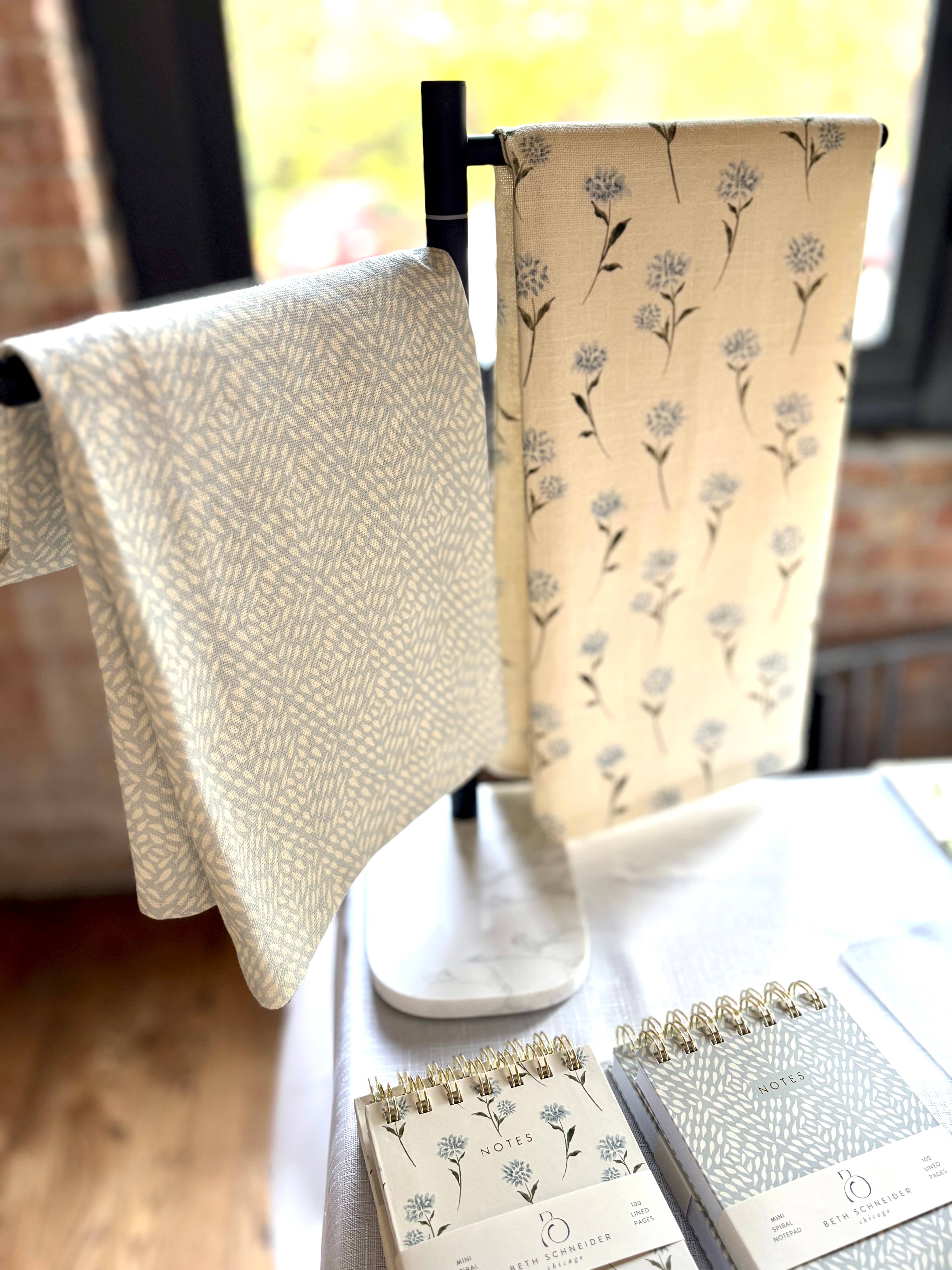 Beth Schneider Designs, LLC - Wholesale Tea Towel - Aire Floral 100% Soft Cotton Tea Towel with Hang Loop2