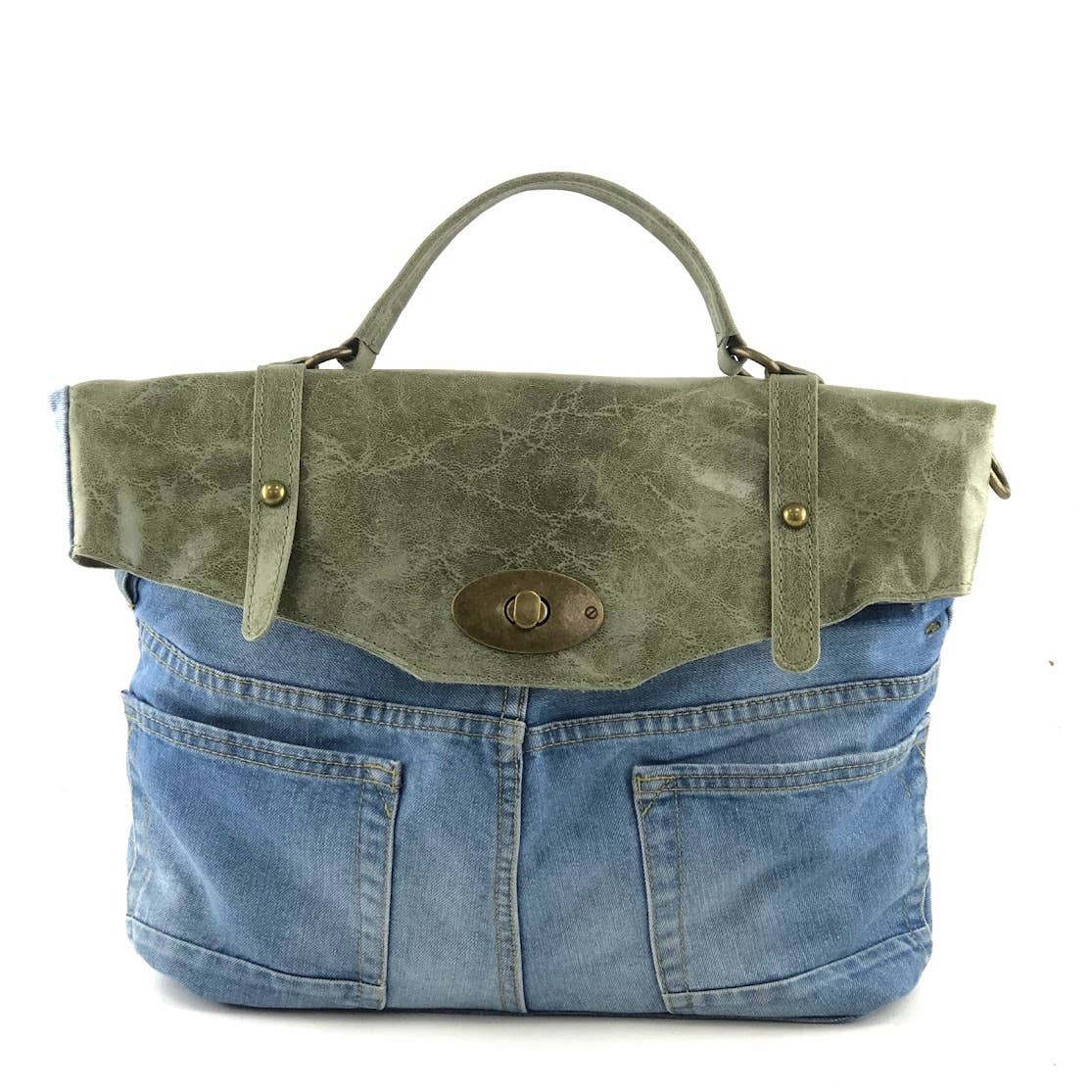 MILANO AMOUR - Wholesale Top Handle Bag - Women's - POSTINA LEONARDO VINTAGE DENIM PATTA SHINYLAMB COVER14