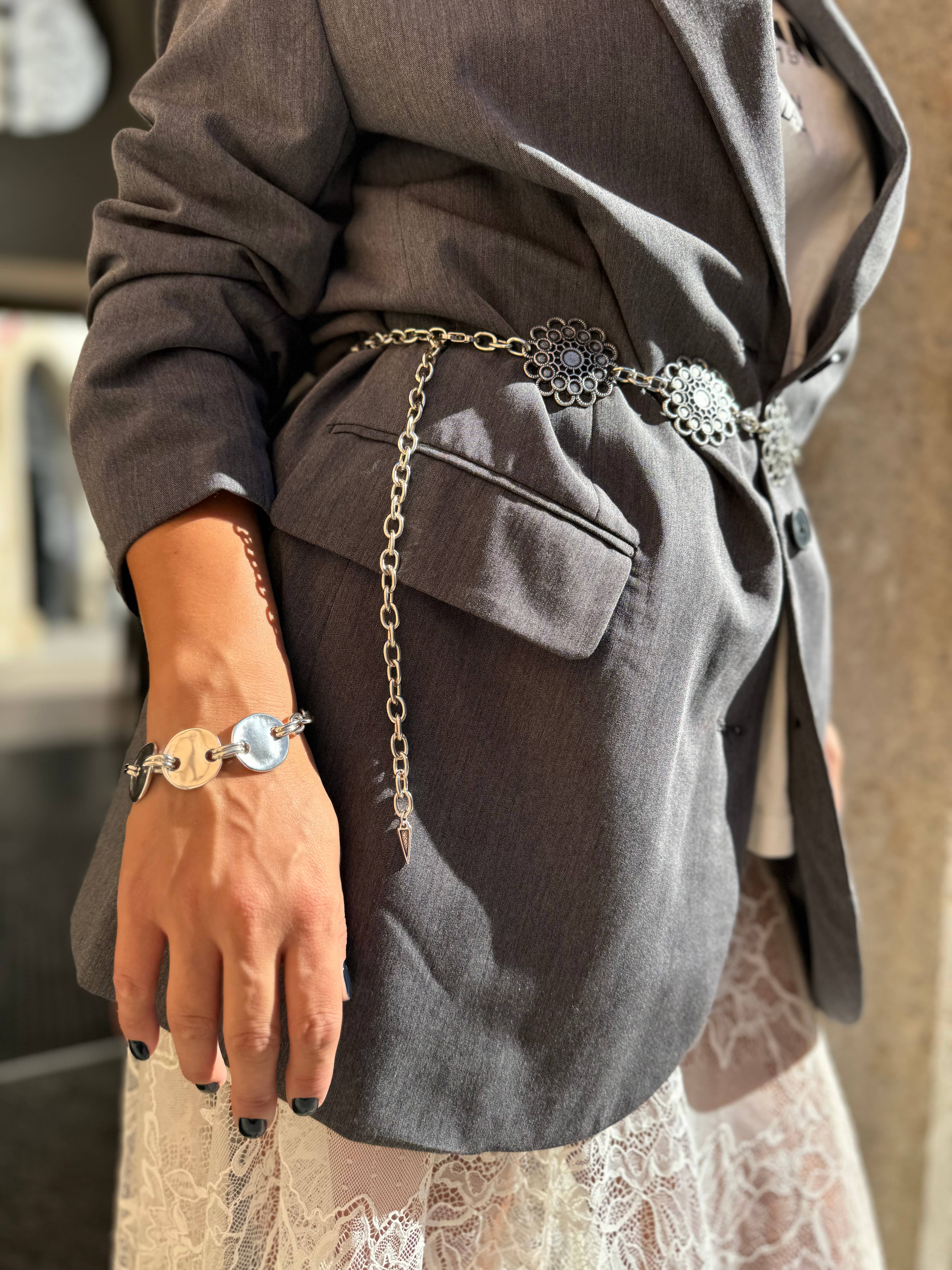 Christina Christi - Wholesale Belt - Women's - Boho Chain Belt, Silver Metal Belt, Silver Chain, Silver3