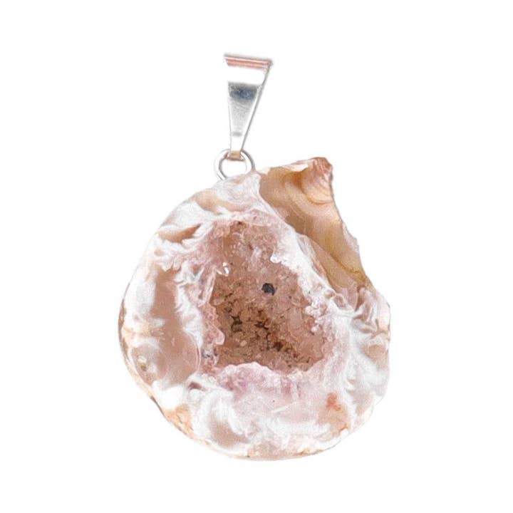 Vives de la Cortada S.L - Wholesale Individual Charm/Pendant - Agate Geodino Pendant in Silver Plating