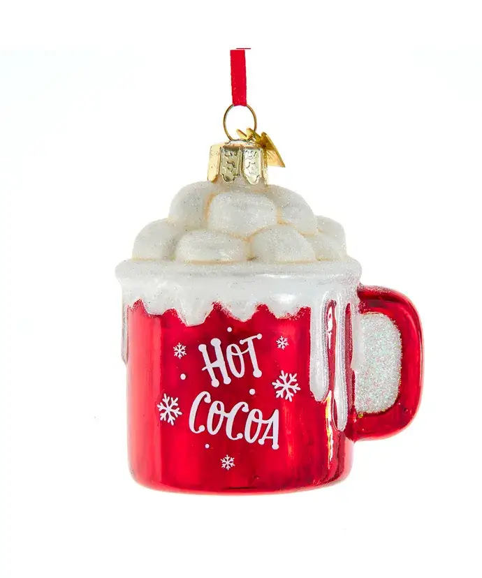 Kurt S. Adler, Inc. - Wholesale Ornament - 3" Noble Gems Glass Hot Cocoa Mug Ornament0