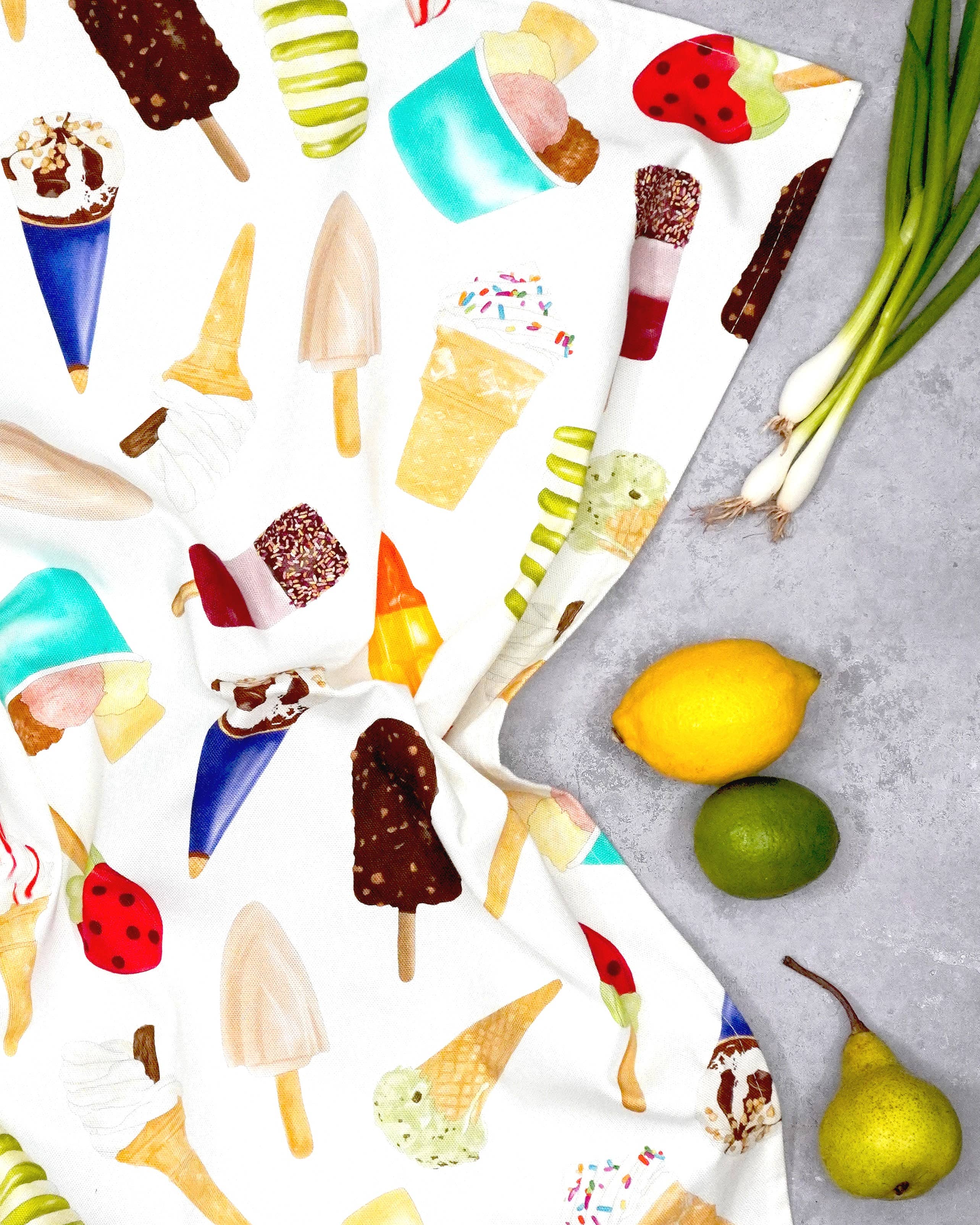 Corinne Alexander - Wholesale Tea towel - Ice Cream Tea Towel - British Made - Funny Kitchen Towel4