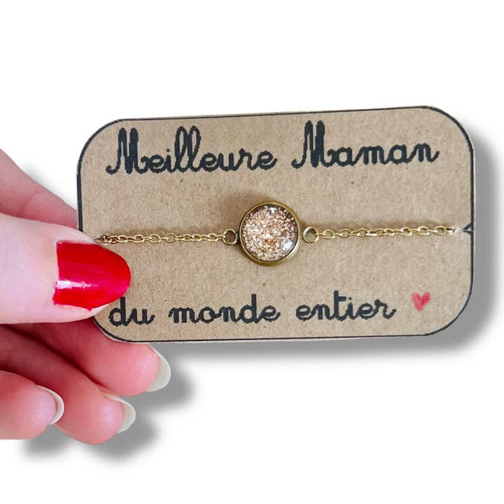 Dans l'Air du Temps Bijoux - Vente Bracelets à breloques/pendentifs - Bracelet Acier Inoxydable Meilleure Maman du Monde5