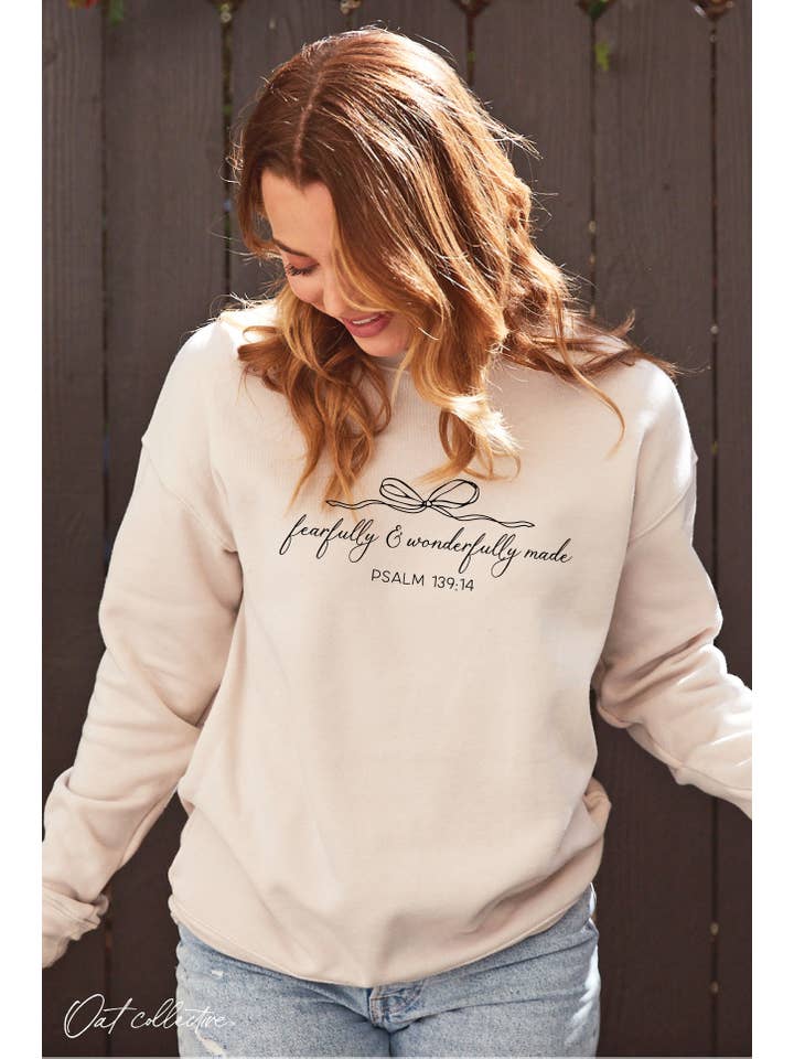 OAT COLLECTIVE - Wholesale Graphic Sweatshirt - Women's - FEARFULLY AND WONDERFULLY Plus Graphic Sweatshirt5