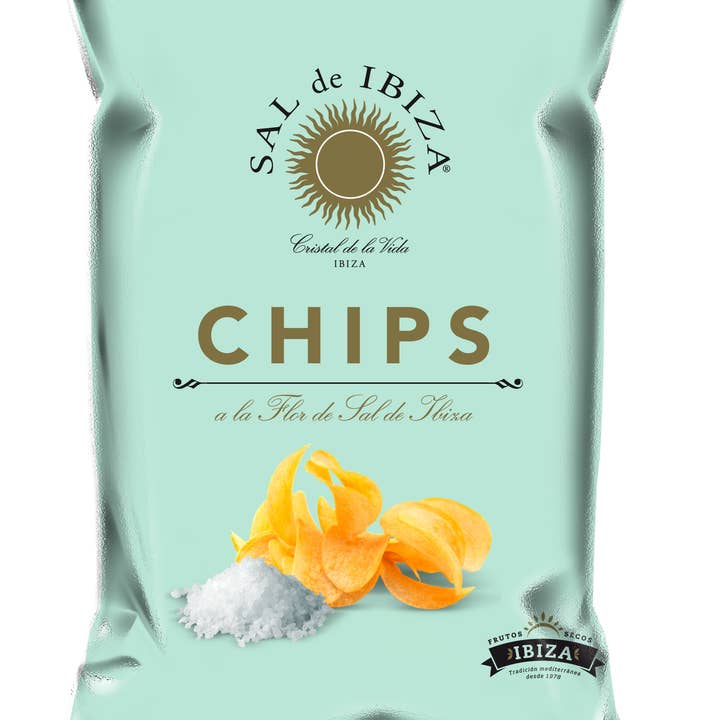 Eat Spain - Venta al por mayor Patatas fritas - SAL de IBIZA Chips "a la Flor de Sal" 1.6 oz snack vegan0