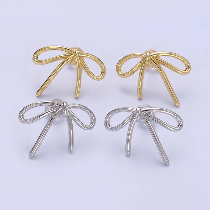 14K guldfyldte minimalistiske bundne båndbueøreringe for engroshandel hos Aim Eternal