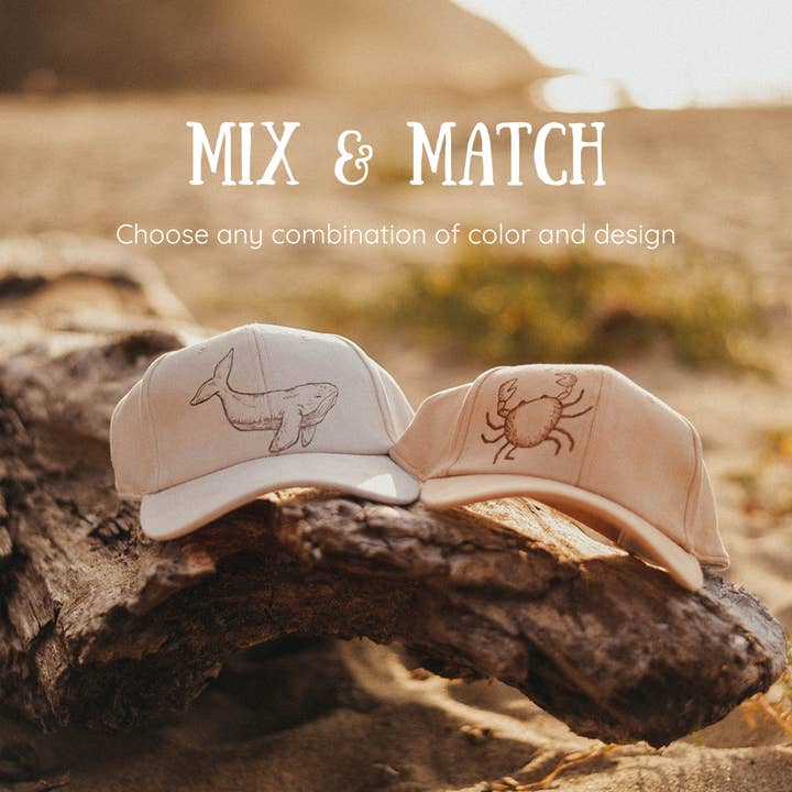 Pacific Wren Art & Design - Wholesale Baseball Cap - Unisex - Wood-Burned Baseball Cap - Ocean Friends Collection