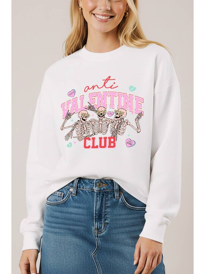 ANTI VALENTINE CLUB FLEECE SWEATSHIRT for wholesale by PINK NABI