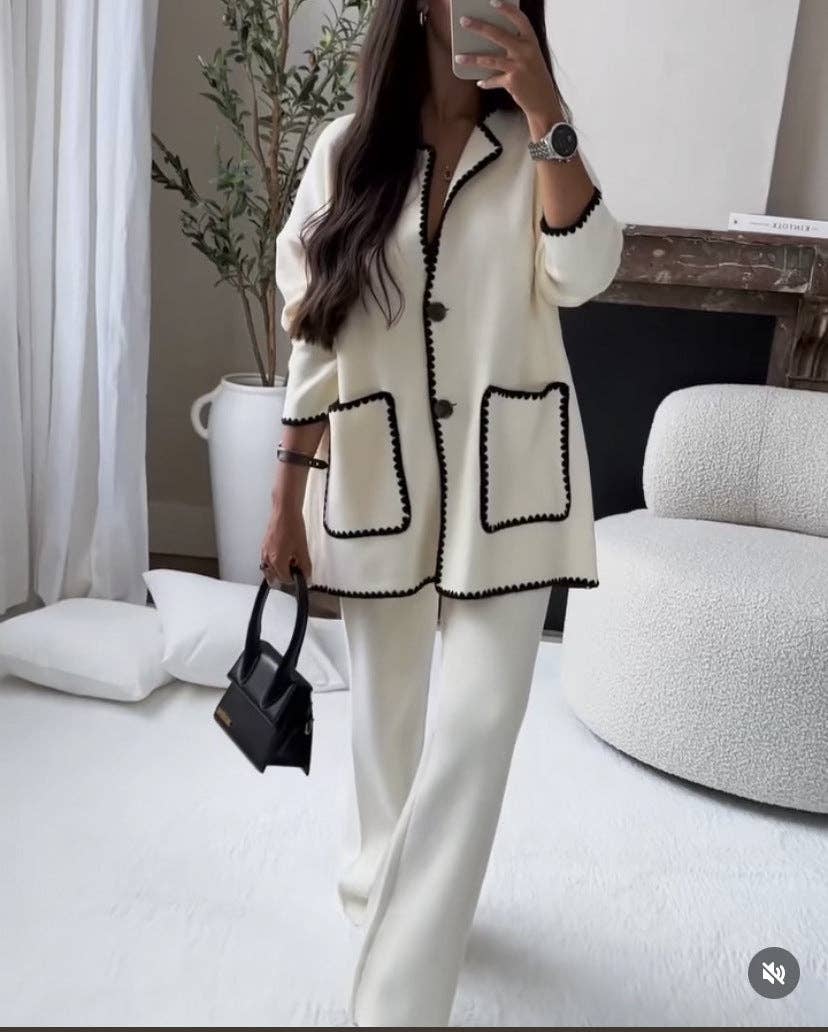 Marayn - Wholesale Top & Pant Set (NOT Loungewear) - Women's - EuroChic Patchwork Set FallWinter 25 Style5