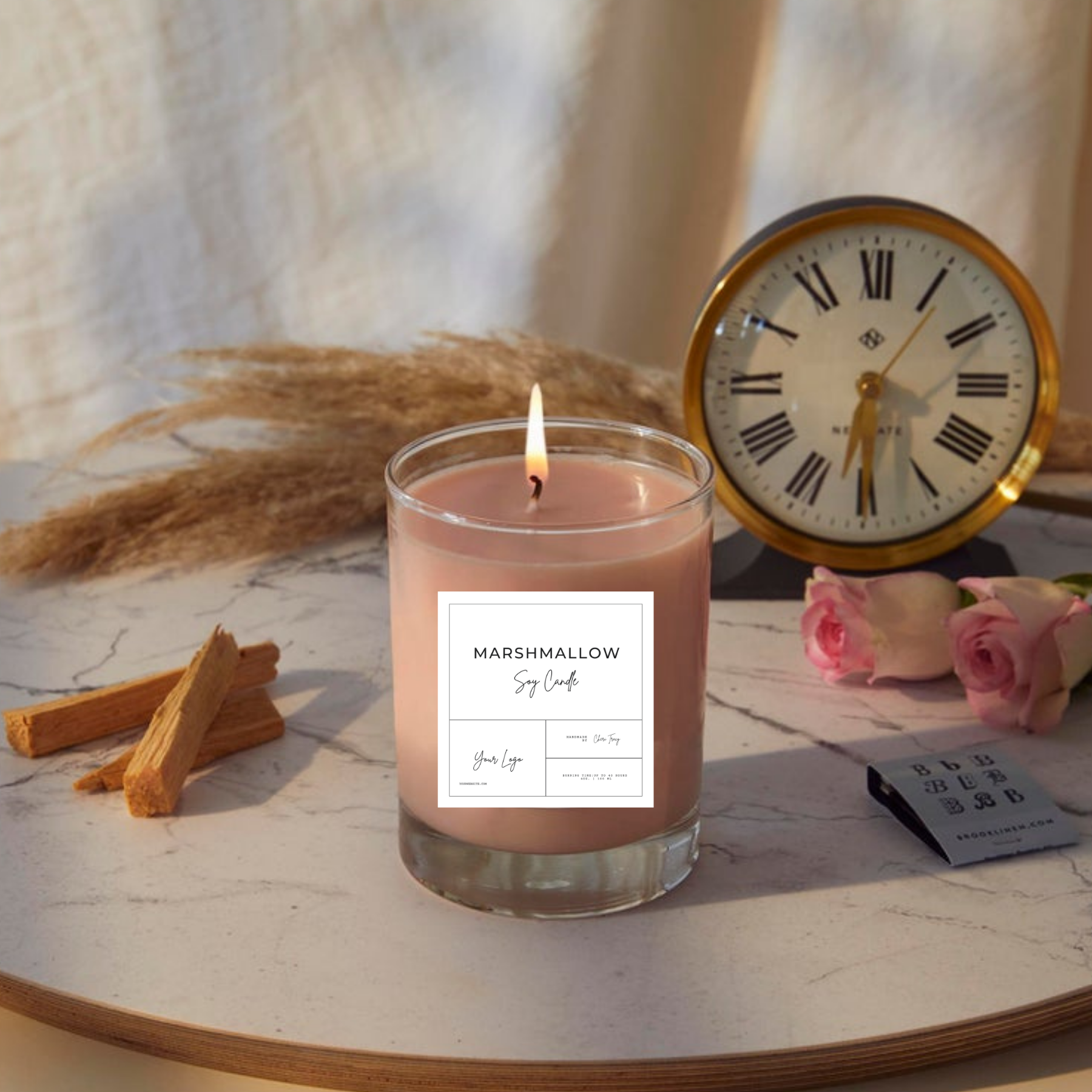 Orglamix - Vente Bougie en bocal - Conception de bougie personnalisée, marque féminine, conception d'étiquettes de bougies5