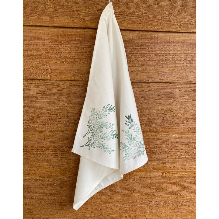 Ganesh Himal Trading – Guardanapo e pano de jantar por atacado – Pano de Cozinha em Algodão Feito à Mão com Estampa de Alecrim1