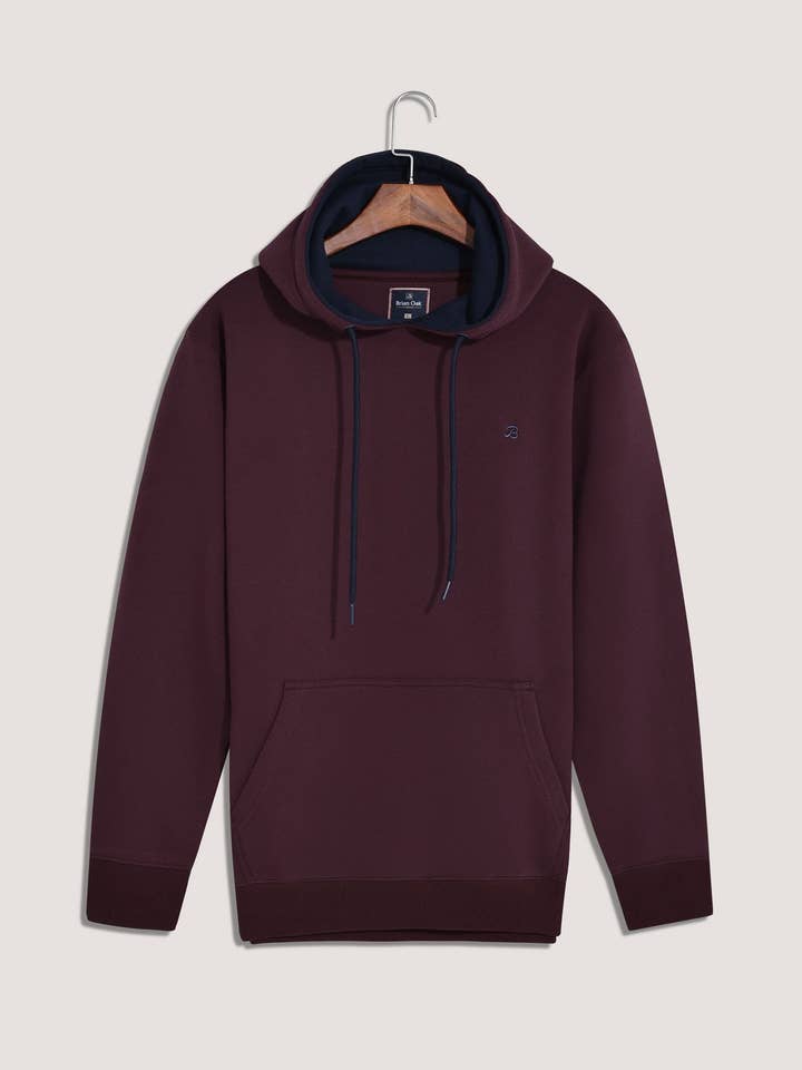 Maroon Plain Fleece Pullover Hoodie for wholesale by Brian Oak Limited
