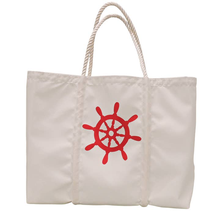 Mainland Canvas – wholesale Bärkasse - Dam – Segelduk Tote, Stor, Röda Fartygets Hjul
